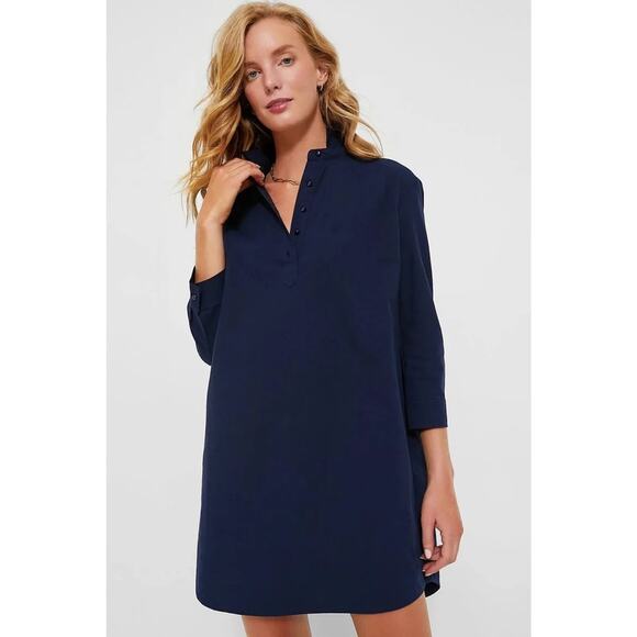 Tuckernuck Dresses & Skirts - Tuckernuck Polly Mini Dress Navy Cotton Collared Shift XL NWT